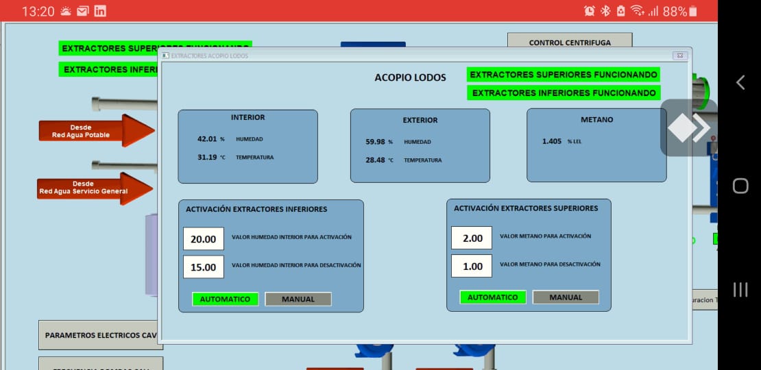 Control humedad Galpón de lodo de Novagua